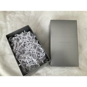 Nordstrom Silver Grey gift box 9.75" x 5.75" x 4" with Shredded Paper And Tissue